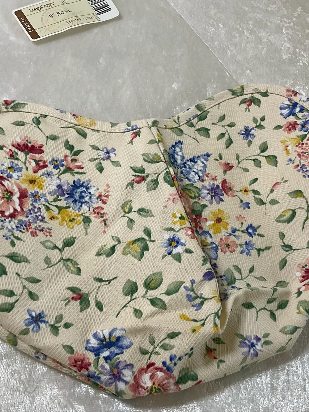 Longaberger 9” Bowl Spring Floral Basket Liner